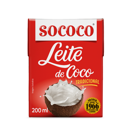 SOCOCO - LAIT AU NOIX DE COCO - BOITE DE 24x200ml - BB/MA: 29/JL/2025