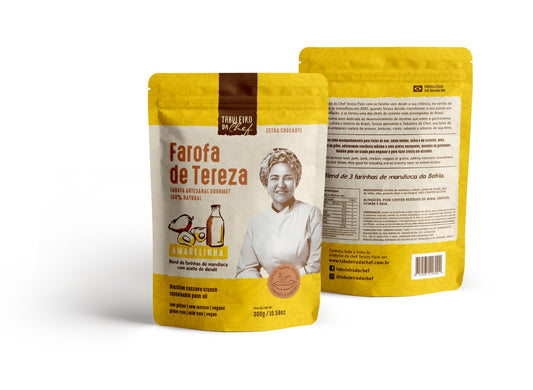 TEREZA PAIM - FAROFA DE MANIOC AVEC HUILE DE DENDE (AMARELINHA) - BOITE DE 18x300g - BB/MA: 01/JN/2025