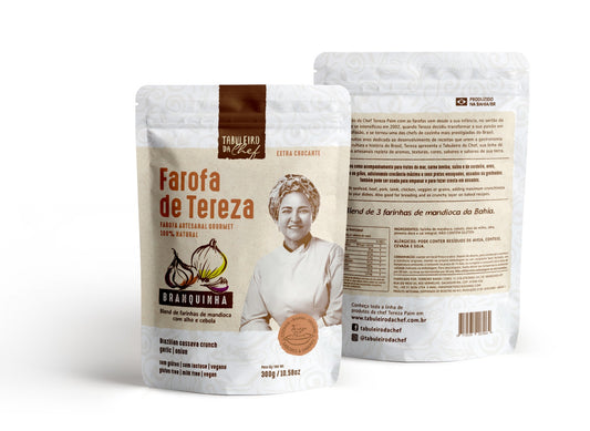 TEREZA PAIM - FAROFA DE MANIOC AVEC AIL ET ONION (BRANQUINHA) - BOITE DE 18x300g - BB/MA: 01/JN/2025